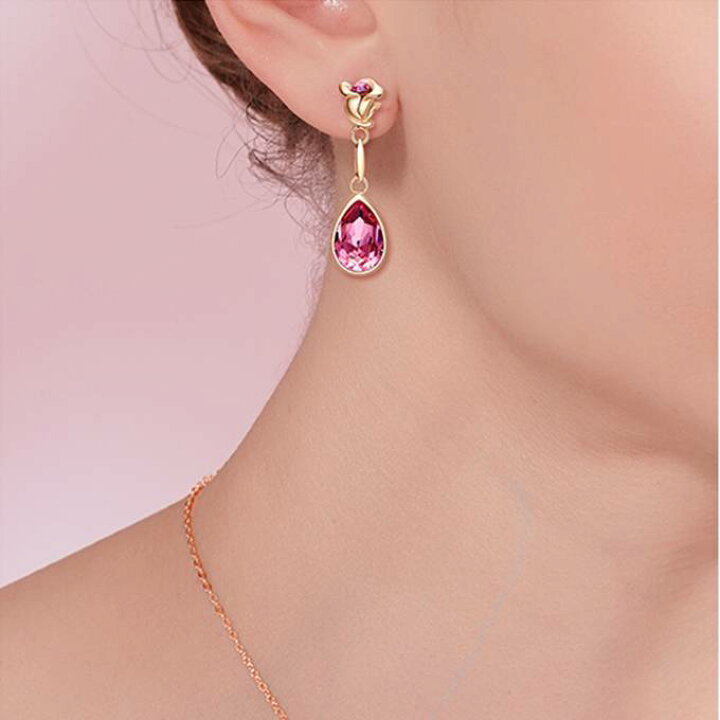 楽天市場】【クーポンで最大20％OFF】 ピアス スワロフスキー ローズ 
