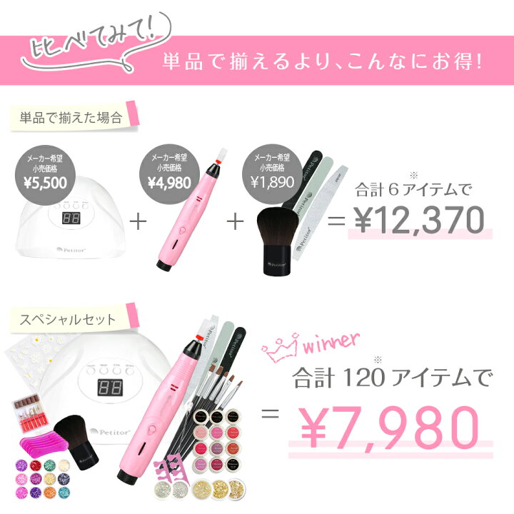 楽天市場】お得な価格 5980円 プチトル 120点 ジェルネイルキット 