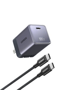 UGREEN Air 100W USB-C �����^ �}���[�d�� �܂肽���݃v���O 100W�[�d�큕USB-C�[�d�P�[�u���Z�b�g iPhone17/16/15/14/13 MacBook Air iPad Galaxy Android �X�}�z �m�[�gPC �Ή� �������[�d�Ή� �o�b�e���[�ی� ��