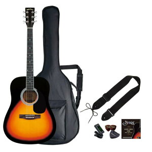 Sepia Crue セピアクルー アコースティックギター 初心者入門 ライトセット ウェスタンタイプ ヴィンテージサンバースト WG-10/VS [ソフトケース/チューナー/ストラップ/ピック/ピックケース/弦/