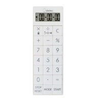 ドリテック 時計付電卓バイブタイマー ホワイト CL-126WT