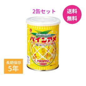 【保存食】パインアメ缶×2缶 5年保存 お菓子 菓子 アメ 飴 キャンディ パインアメ 缶詰 非常食 防災 長期保存 避難生活用品 保存食 キャンプ 登山 アウトドア