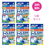 【5個セット】トイレ洗浄中 ブルーレット 水洗トイレの便器の底(水溜り部分)洗浄剤 フレッシュミントの香…