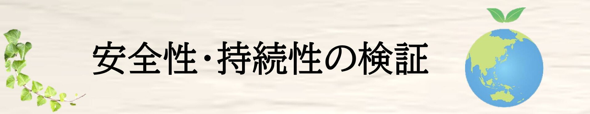 安全性・持続性の検証バナー
