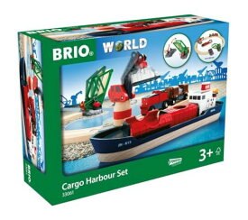 BRIO ( ブリオ ) WORLD カーゴハーバーセット [全16ピース] 対象年齢 3歳~ ( 船 電車 おもちゃ 木製 レール 電動 ) 33061