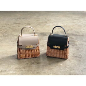 【VIOLAd'ORO】 ヴィオラドーロ 『MIRO』 Leather×Split Rattan 2Way Hand&Shoulder Bag style No.V-8530