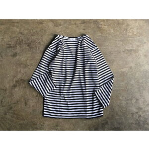 �yShinzone�z �V���]�[�� �wMARINE BORDER TEE�xEssential Border Boat Neck Long Sleeve BLACK style No. 19SMSCU93