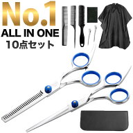 散髪 美容師 理容師 家庭用 ハサミ ヘアカット セルフカット スキバサミ プロ用 シザー セニング 専用ケ…