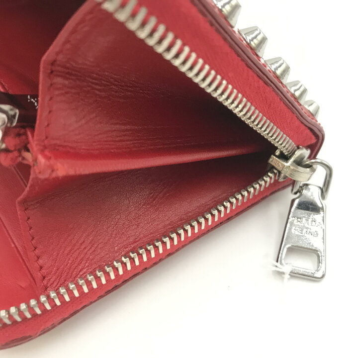 楽天市場】プラダ Prada 三角ロゴ ジップロングウォレット 長財布 赤い 