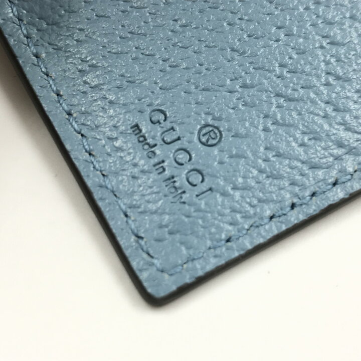 楽天市場】グッチ Gucci ストラップ付 パスケース レザー ライトブルー 