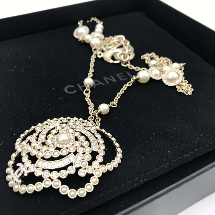 楽天市場】【中古】 CHANEL シャネル カメリアモチーフ ラインストーン 