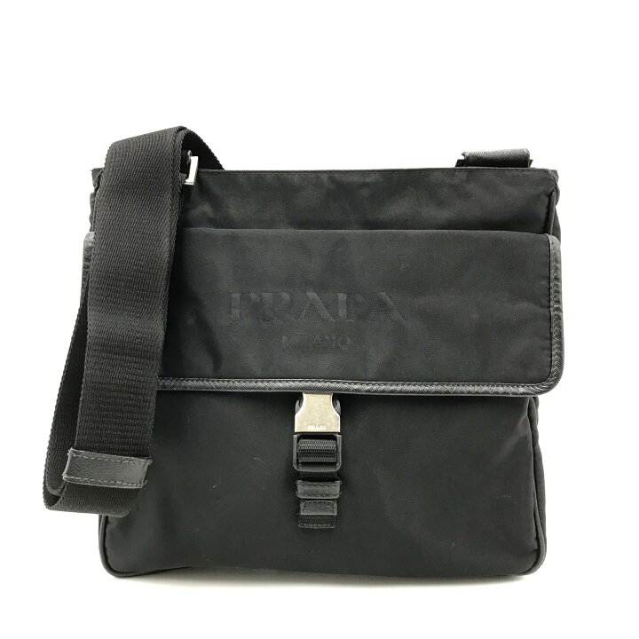 楽天市場】【中古】 PRADA プラダ ナイロン ショルダーバッグ ブラック  