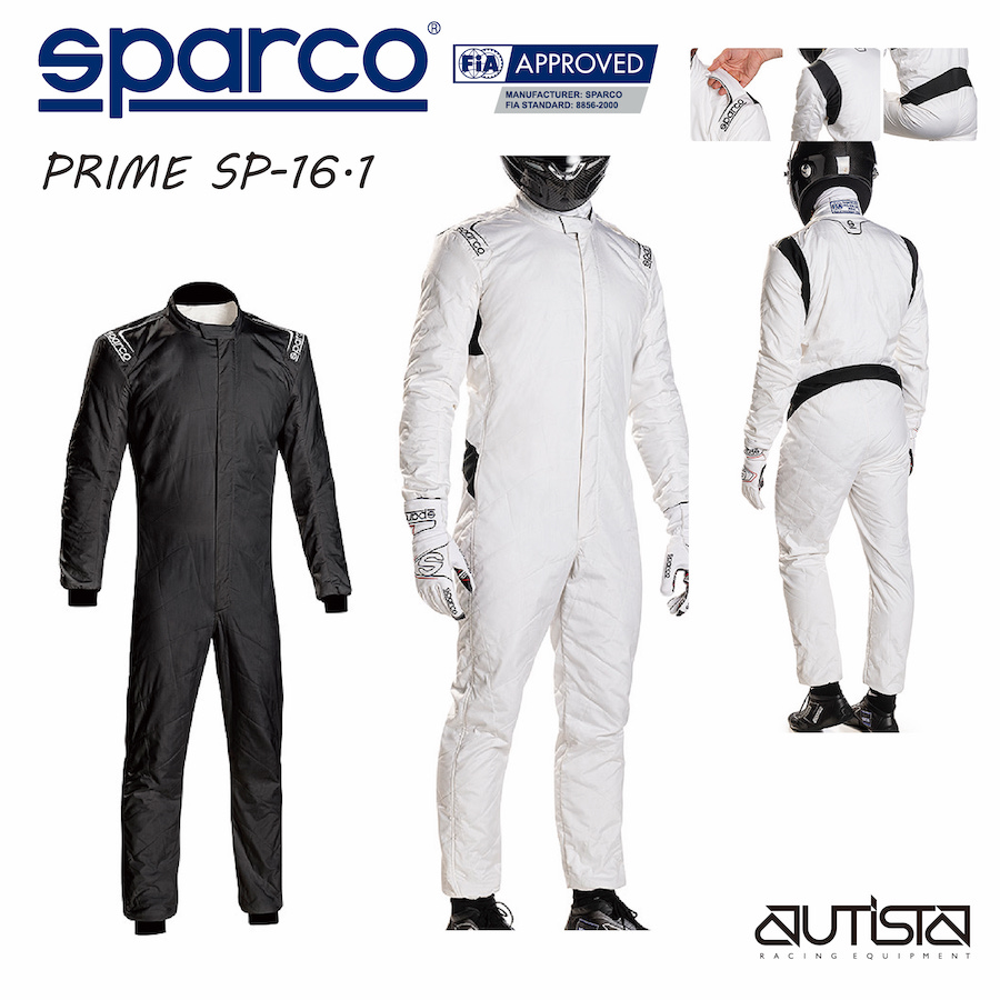 軽量 快適性 通気性を備えたレーシングスーツ 送料無料 SPARCO お買得 スパルコ 注目ショップ レーシングスーツ PRIME 店頭受取対応商品 走行会 SP-16.1 4輪 FIA公認