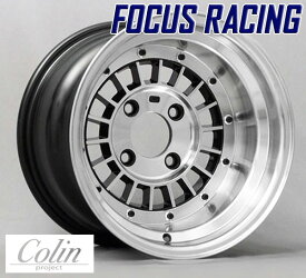 [COLIN PROJECT] 旧車ホイール フォーカスレーシング スポーク BLACK 14×9.0J 4H PCD114.3 -25 4本購入で送料無料
