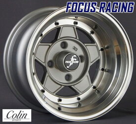 [COLIN PROJECT] 旧車ホイール フォーカスレーシング ファイブ シルバー 14×9.0J 4H PCD114.3 -25 4本購入で送料無料