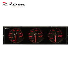 Defi デフィ DIN-Gauge 3連メーター アンバーレッド/指針色レッド