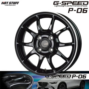 HOTSTUFF GXs[h P-06 15×5.5J 4H PCD100 +50 ^bNubN|bV (BK/P) A~zC[ 4{Zbg