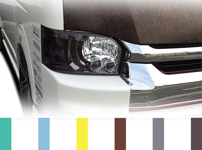 レガンス LEGANCE カラーインナーLOOKヘッドライトカバー 200系ハイエース 4型 全5色から選択可能  (定価22500税別)