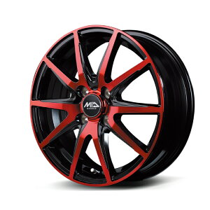 MID WHEELS DR-02 �A���~�z�C�[��1�{ 14x4.5J 4H PCD100 +45 (�f�B�[�A�[���[���c�[ BKP/���b�h�N���A) 4�{�w���ő�������