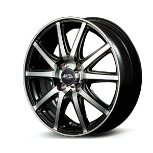 MID WHEELS GR- BK/POL A~zC[1{ 16x6.0J 4H PCD100 +43 (W[AK}ubN|bV ubN|bV) 4{wő