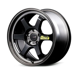 MID Racing R06 �A���~�z�C�[��1�{ 18x7.5J 5H PCD114.3 +50 (�A�[���[�����N �u���b�N�N���A�|���b�V��) 4�{�w���ő�������