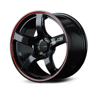 MID Racing R50 A~zC[1{ 18x8.0J 5H PCD114.3 +45 (A[S[} ubN/bhC) 4{wő