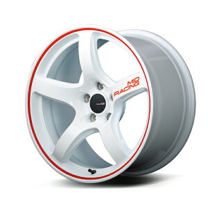 MID Racing R50 アルミホイール4本セット 18x8.5J 5H PCD120 +45 (アールゴーマル ホワイト/リムレッドライン)