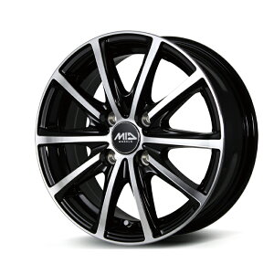 MID WHEELS V25 アルミホイール4本セット 15x5.5J 4H PCD100 +45 (ブイニーゴー ブラックポリッシュ)