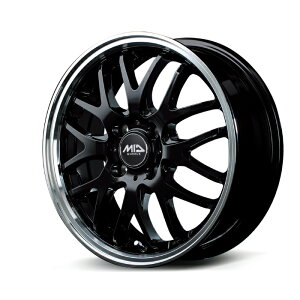 MID WHEELS EXE10 アルミホイール4本セット 16x6.0J 4H PCD100 +43 (エグゼテン グロッシーブラック/リムポリッシュ)