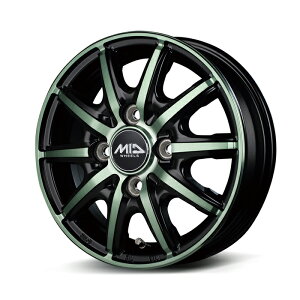 MID WHEELS RX10-K A~zC[4{Zbg 12x3.5B 4H PCD100 +42 (A[GbNXC`}P[ GREEN BKP/~L[O[NA) RX10K