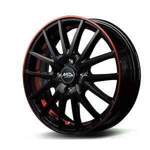 MID WHEELS RX27 アルミホイール4本セット 12x4.0B 4H PCD100 +42 (アールエックスニーナナ ブラック/リム&アンダーカットポリッシュ+レッドクリアー)
