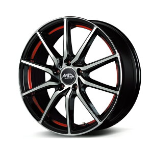 MID WHEELS RX810 アルミホイール4本セット 12x4.0B 4H PCD100 +43 (アールエックスハチイチマル ブラックポリッシュ/アンダーカットレッド)