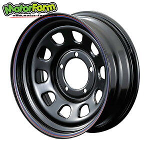 モーターファーム ホイール FARM デイトナ ブラック/レッド・ブルーライン 16インチ×5.5J 5H 139.7 +20 1本 ジムニー 北海道・沖縄・離島は要確認