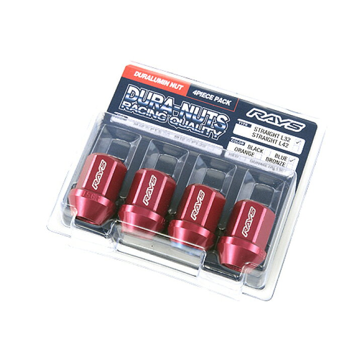 楽天市場】RAYS レイズ DURA-NUT ジュラナット M12×P1.25 L32 レッド 