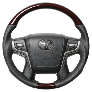 REAL レアル ステアリング ラウンドシェイプ 56ブラウンウッド (ブラックステッチ) クラウンアスリート GRS210 GRS211 GRS214 2012年12月〜2018年6月