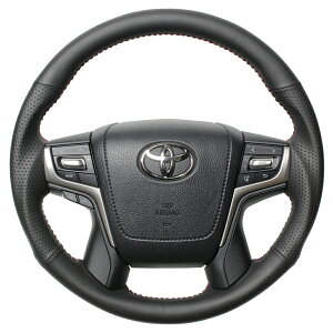 REAL レアル ステアリング ラウンドシェイプ オールレザー (レッドステッチ) クラウンアスリート GRS210 GRS211 GRS214 2012年12月〜2018年6月