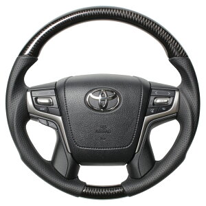 REAL レアル ステアリング ラウンドシェイプ ブラックカーボン (ブラックユーロステッチ) クラウンアスリート GRS210 GRS211 GRS214 2012年12月〜2018年6月