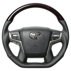 REAL レアル ステアリング 210ブラウンウッド (ブラックユーロステッチ) クラウンアスリート GRS210 GRS211 GRS214 2012年12月〜2018年6月