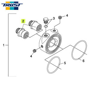 TRUST トラスト 油圧・油温センサーアタッチメント補修パーツ#2 センターボルト 3/4×16UNF / 3/4×16UNF (STDタイプ 現行型ダブルOリングモデル)