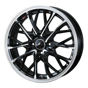 WEDS LEONIS MV アルミホイール1本 16X6.0J 4H PCD100 +50 (パールブラック/ミラーカット PBMC) ウェッズ レオニス 4本購入で送料無料