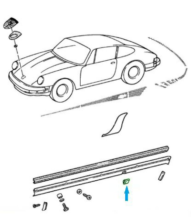 楽天市場】ポルシェ 930(911) ジャッキポイント カバー 91155914901 