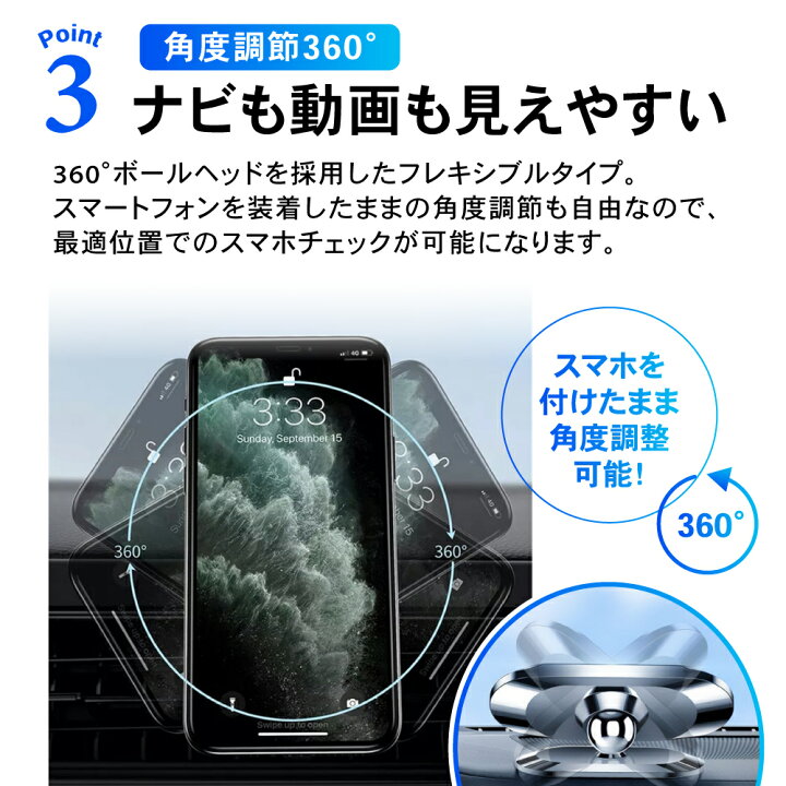 楽天市場 翌日配達 スマホホルダー 車載ホルダー 車 マグネット スマホスタンド マグネット式 スマホ 車載 ホルダー 車載用 磁石 ナビ スマートフォン 車載 動画視聴 スマホ置 ダッシュボード マグネット式 Iphone Autoone