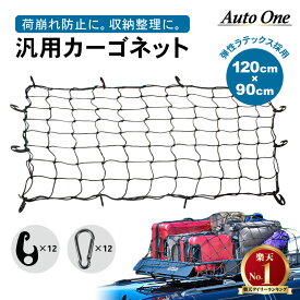【7/18限定!抽選で最大100％Pポイントバック!!】[90cm×120cm]カーゴネット ルーフキャリアネット ルーフラックネット キャリアネット 車 車用 トランク 荷台 ラゲッジ ネット 汎用 網 荷物 固定 簡単装着 トラック 軽トラ レジャー アウトドア スポーツ CRAFTWORKS
