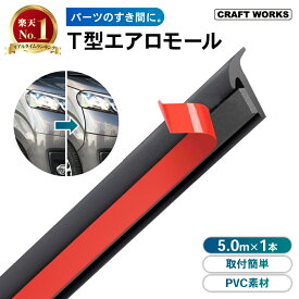 【エントリーでポイント10倍!!】[エアロの隙間に] T型 エアロモール 5m 車 ヘッドライト エアロパーツ ドア フロント サイドバンパー オーバーフェンダー 車用 モール カー用品 ドレスアップ 傷防止 簡単取付 PVC 黒 ブラック