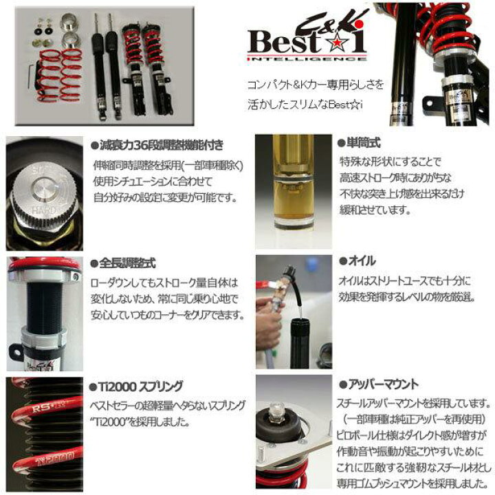 楽天市場】RS-R 車高調 Best☆i C＆K ベストアイ エブリイワゴン DA64W 