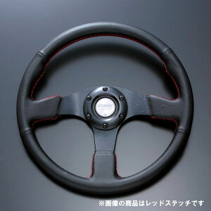FORTUNE D1SPEC ステアリング FLAT-R 33パイ ブラックステッチ DSC-FC330BK