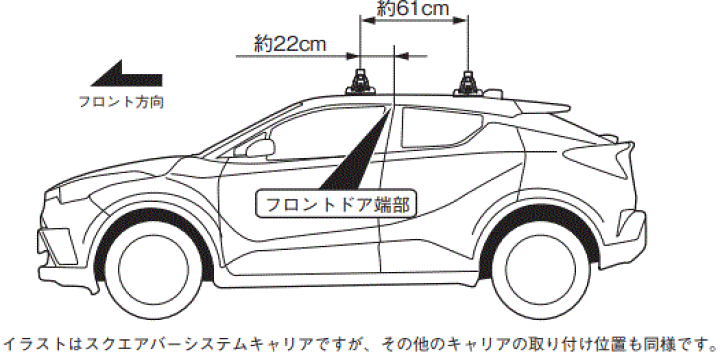 terzo製　C-HR用キャリアフットセット&取付ホルダーセット TERZO Terzo テルッツォ (by PIAA) ベースキャリア 車種別取付ホルダー