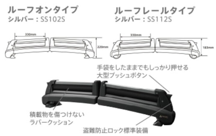 楽天市場】TERZO 品番：SS102S スキースノーボード専用キャリア TULIPA 
