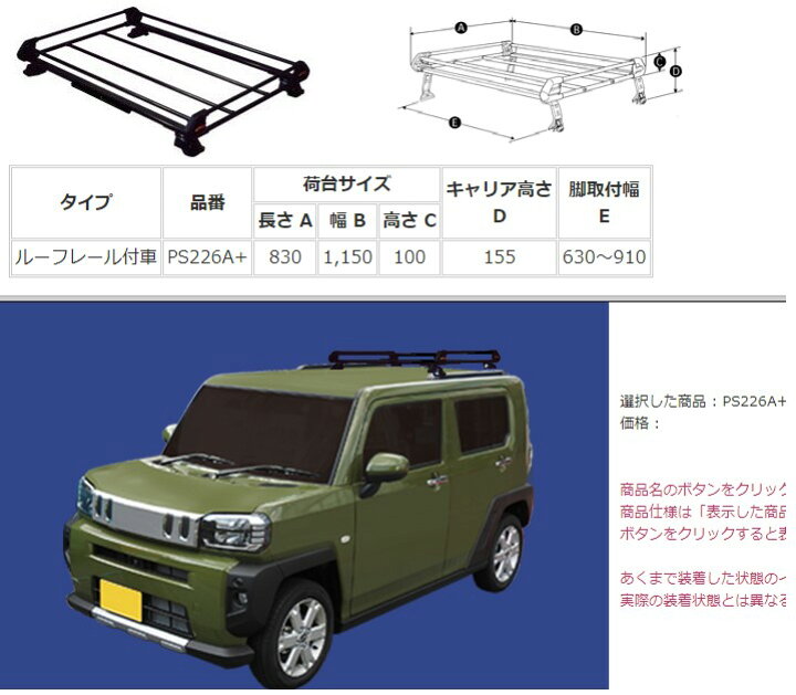 楽天市場】TUFREQ（タフレック） 品番：PS226A+ ＜ダイハツ タフト 
