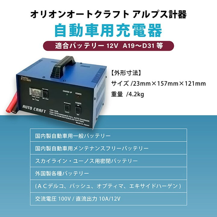 楽天市場】1万台の出荷実績【メーカー公式】国産 自動車電池専用充電器 